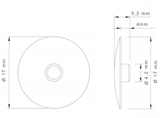 Zaślepka Ø 15 mm do mimośrodu – ciemny szary, wciskana maskująca. - 4