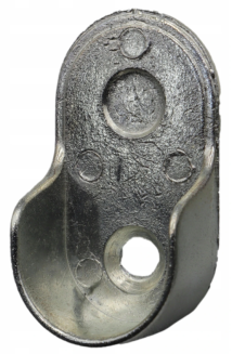 Wspornik drążka meblowego owalnego – uchwyt montażowy z odlewu do szaf i garderób. - 2