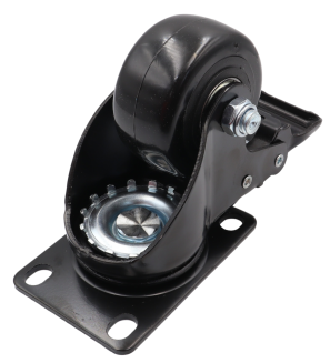 Kółko obrotowe z hamulcem łożyskowane Ø 65 mm – guma, podstawa 63 × 94 mm. - 3