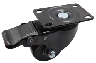 Zestaw 4 kółek obrotowych Ø 65 mm z hamulcem – gumowane, łożyskowane, podstawa 63 × 94 mm. - 2