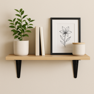 Wspornik stalowy do półek LOFT 200 × 250 mm – czarny. - 5