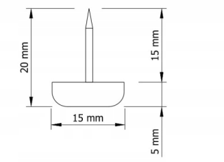 Ślizg pojedynczy z gwoździem, biały. - 4