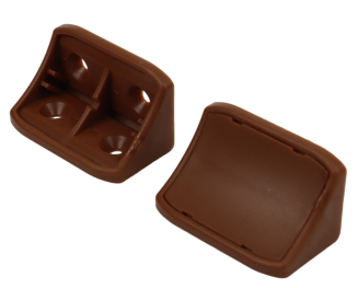 Kątownik podwójny z zaślepką – podpórka do półki, komandorek jasny brąz. - 2