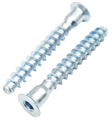 Konfirmat meblowy 7 × 50 mm – uniwersalny wkręt do połączeń płyt.