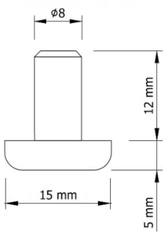 Ślizgacz meblowy z bolcem fi 8 mm stopka meblowa. - 4