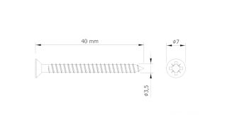Czarne wkręty stożkowe 3,5×40 mm – zestaw 20 sztuk. - 3