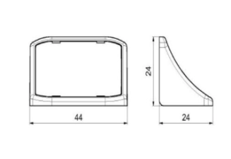 Kątownik podwójny z zaślepką – podpórka do półki, komandorek jasny szary. - 7