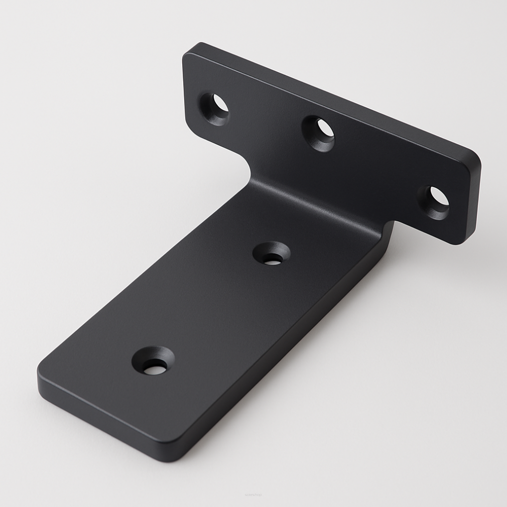 Wspornik półki LOFT typu T 100 × 100 × 50 mm, stalowy, czarny mat.