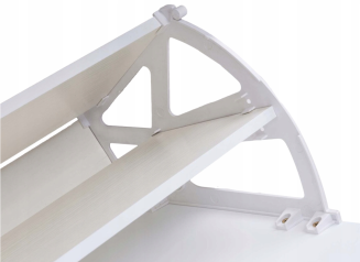 Zawias uchylny do szafki na buty — obrotnica dwurzędowa, biały. - 3