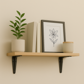 Wspornik stalowy do półek LOFT 100 × 125 mm – czarny. - 5