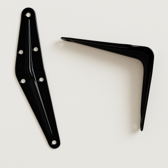 Wspornik stalowy do półek LOFT 100 × 125 mm – czarny. - 3