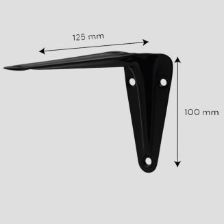 Wspornik stalowy do półek LOFT 100 × 125 mm – czarny. - 4