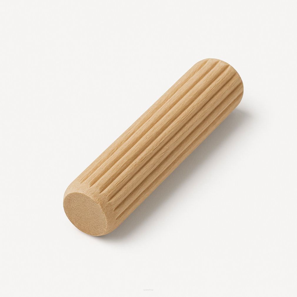 Kołek meblowy drewniany ryflowany 8×60 mm — łącznik montażowy.
