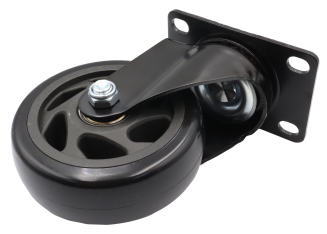 Zestaw 8 kółek obrotowych Ø 100 mm – gumowane, łożyskowane, podstawa 63 × 94 mm (bez hamulca) - 5