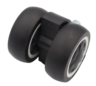 Kółko meblowe gumowane Ø 50 mm z trzpieniem montażowym 11 × 22 mm, obrotowe czarno-białe. - 4