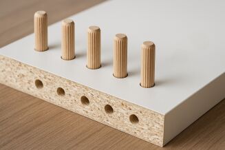 Kołek meblowy drewniany ryflowany 12×60 mm —  łącznik montażowy. - 5