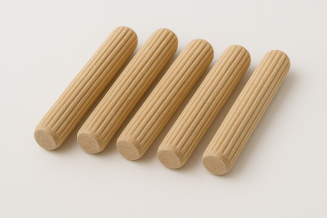 Kołek meblowy drewniany ryflowany 12×60 mm —  łącznik montażowy. - 2