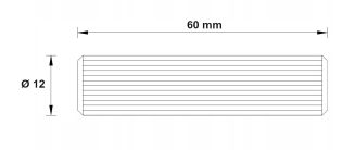 Kołek meblowy drewniany ryflowany 12×60 mm —  łącznik montażowy. - 6