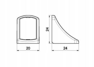 Kątownik meblowy pojedynczy do półek – komandorek wiąz. - 5