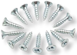 Wkręt hartowany do drewna 4 × 20 mm – ocynk biały. - 2