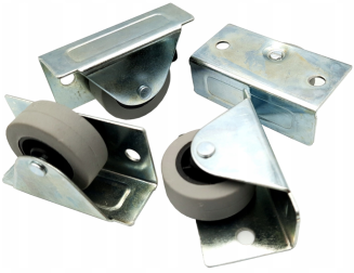 Kółko meblowe fi 35 mm rolka boczna gumowa H 40 mm. - 3