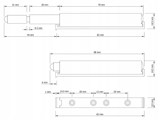 Odbojnik PUSH-TO-OPEN z gumową końcówką – regulowany. - 4
