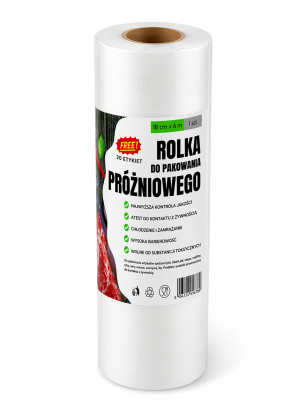 Rolka do pakowania próżniowego 18 × 600 cm – folia moletowana PA/PE, do żywności, sous-vide.