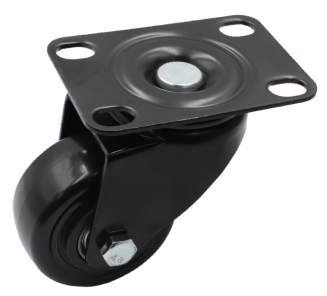 Zestaw 4 kółek obrotowych Ø 50 mm – gumowane, łożyskowane, podstawa 50 × 70 mm (bez hamulca) - 3