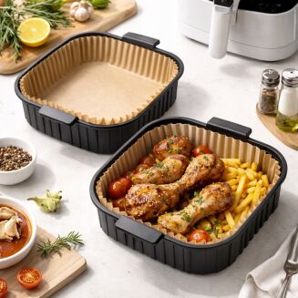 Wkłady papierowe do Air Fryer 20×20 x 4,5 cm – 100 sztuk. - 4