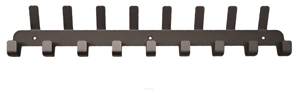 Wieszak ścienny loft czarny z 17 haczykami — do ubrań, kluczy, ręcznik.