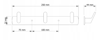 Wieszak ścienny loft czarny 3 haczyki – uniwersalny montaż. - 4