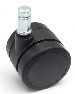 Kółko meblowe gumowane Ø 50 mm z trzpieniem montażowym 11 × 22 mm, obrotowe czarne. - 5