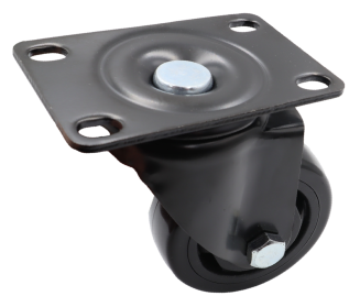 Kółko obrotowe łożyskowane Ø 75 mm z gumą – podstawa 63 × 94 mm. - 2