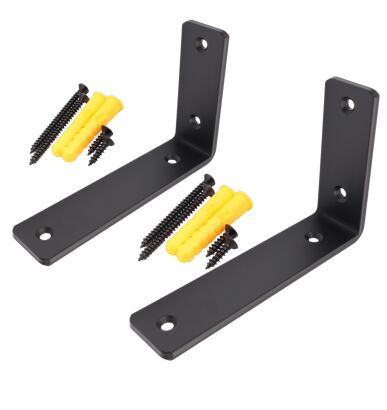 Zestaw 2× wsporników półki LOFT L250 × 180 × 38 mm – czarny mat + zestaw montażowy.