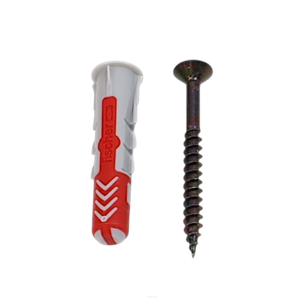 Kołki rozporowe 8x40 mm Fischer DUO POWER + wkręty 4,5 x 45 mm. (10 szt.)