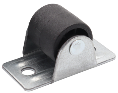 Rolka meblowa MINI Ø 16 mm gumowana – czarna.