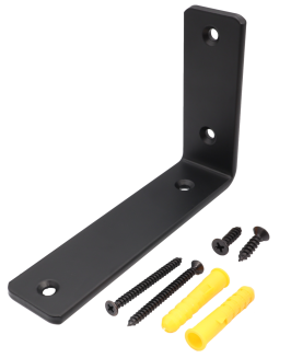 Zestaw 4× wsporników półki LOFT L180 × 100 × 38 mm – czarny mat + zestaw montażowy - 4