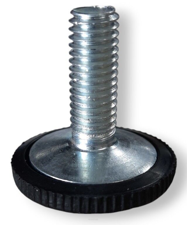 Stopka meblowa M10×25 mm – regulator wysokości z tworzywa i stali ocynkowanej.