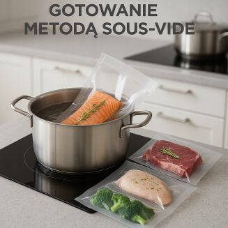 Rolka do pakowania próżniowego 20 × 600 cm – folia moletowana PA/PE, do żywności, sous-vide. - 8