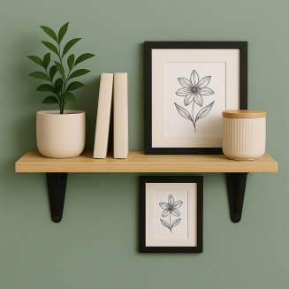 Wspornik półki czarny 500 x 330 x 29 mm, stalowy uchwyt z wzmocnieniem. - 4