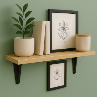 Wspornik półki czarny 500 x 330 x 29 mm, stalowy uchwyt z wzmocnieniem. - 5