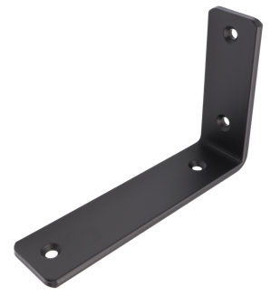 Zestaw 4× wsporników półki LOFT L250 × 180 × 38 mm – czarny mat + zestaw montażowy. - 2