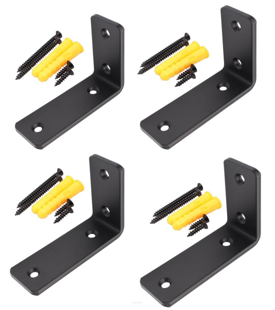 Zestaw 4× wspornik LOFT L100 × 70 × 38 mm + wkręty i kołki.