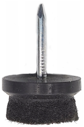 Ślizg pojedynczy z gwoździem i filcem, czarny.