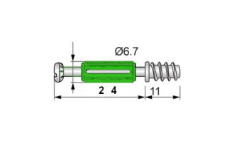 Złącze meblowe mimośrodowe 24 mm, z trzpieniem euro 6 mm (mimośród 15×12 mm) 20 szt. - 5