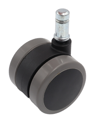 Kółko meblowe gumowane Ø 50 mm z trzpieniem montażowym 11 × 22 mm, obrotowe.