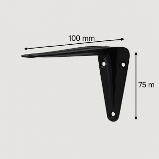 Wspornik stalowy do półek LOFT 75 × 100 mm – czarny. - 3