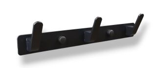 Wieszak ścienny loft czarny aluminiowy – 3 haczyki, montaż przykręcany / samoprzylepny. - 2
