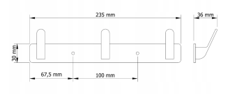 Wieszak ścienny loft czarny aluminiowy – 3 haczyki, montaż przykręcany / samoprzylepny. - 3