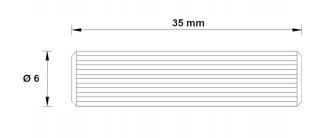 Kołek meblowy drewniany ryflowany 6×35 mm — łącznik montażowy. - 6
